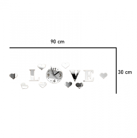 Ceas Decorativ Sticker, Love 900 mm x 300 mm [3]
