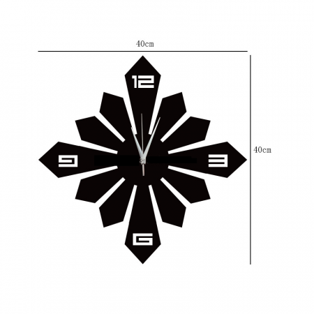 Ceas Decorativ Sticker, Stema, 40 cm x 40 cm, Argintiu [1]
