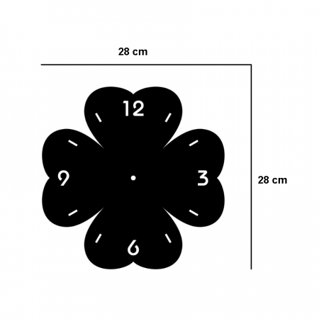 Ceas Decorativ Sticker, Trifoi cu 4 Foi, 280 mm x 280 mm [1]