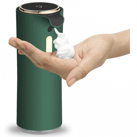 Dozator de sapun cu spuma cu Senzor, si Odorizant Incapere, Fara Contact, 250 ml, Verde / Auriu [1]