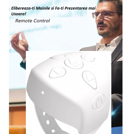 Telecomanda telefon Smart Control cu Conectivitate Bluetooth, Compatibil Android si IOS, Control Tik Tok, You tube, Selfi, Player, Scroll, Tap tap, Culoare Alb [3]