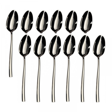 Lingura Servire Masa, Inox, Set 12 buc, Finisate Lucios, Argintiu, Greutate 40 g, 20.5 cm x 4 cm , Grosime Maner 2 mm, Grosime Cupa 1.2 mm [4]