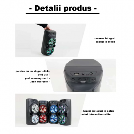 ! Boxa cu Bluetooth si microfon– Perfectă pentru Copiii ! - Pentru karaoke - [2]