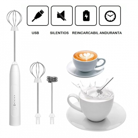 Mini Mixer Pentru Spuma de Lapte si Diferite Mixuri Lichide, Putere 4 W, Alb [1]