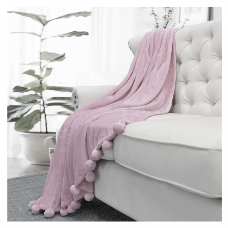 Paturi si cuverturi - Patura cu Canafi, 220 cm x 240 cm, 3.7 kg, Roz