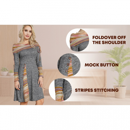 Rochie Striped cu Mâneci Lungi - Look Trendy 2024 [6]