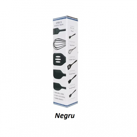 Set 5 ustensile de bucatarie, Termorezistente, Negru [5]
