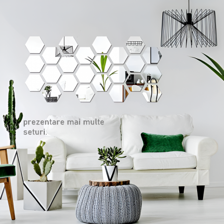 Stiker Acril Oglinda Creativ - Stickere Acrilice Decorative Oglinda, Creativ, 160 mm x 160 mm x 5 bucati