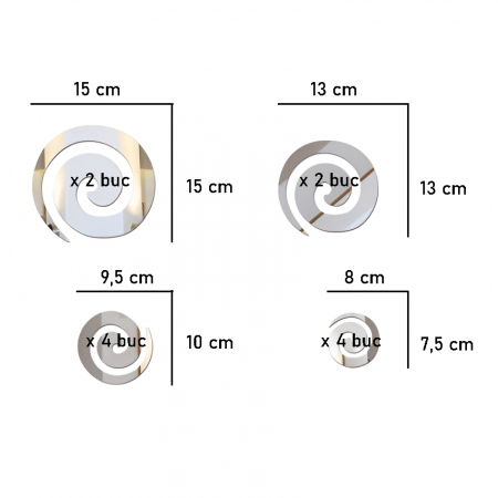 Set Stickere Acril Decorative Oglinda, Creativ, Argintiu [2]