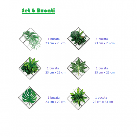 Set stickere Decotative, 3D, Plante Ornamentale, 6 Bucati x 25 cm x 25 cm [5]