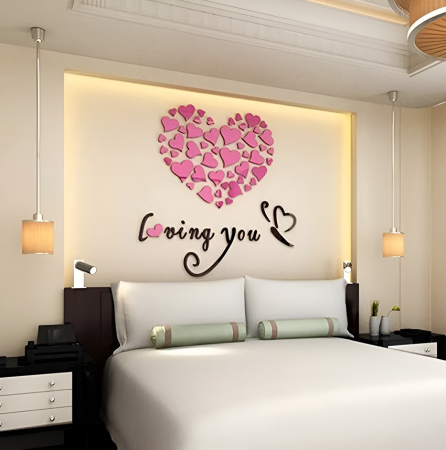 Stiker Acril Oglinda Creativ - Sticker Acril Decor, Acril Lucios, Loving You, Motivational
