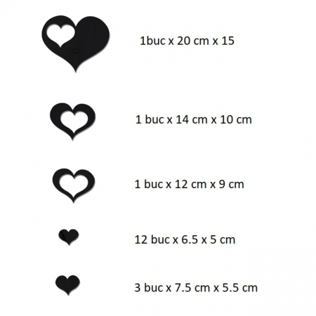 Sticker Acrilic Decor, Oglinda Acrilica Neagra, Love, 60 cm x 70 cm, 18 piese [1]