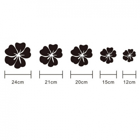 Sticker Acril Decorativ, Trifoi cu 5 Foi, Argintiu [1]