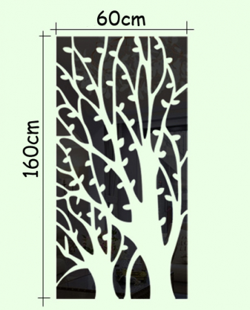 Sticker Acril Decorativ Oglinda, Creativ, 160 cm x 60 cm x 2 mm Grosime, Arbori [1]
