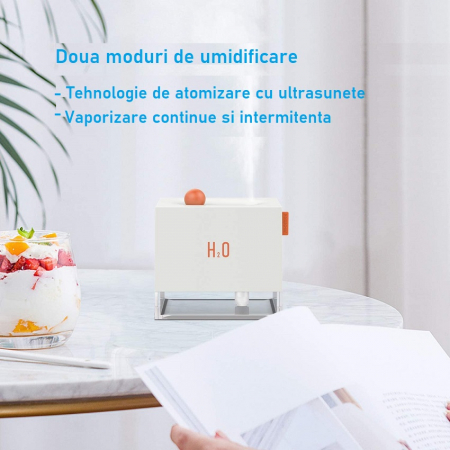 Difuzor Aromaterapi cu Lumina de Noapte cu Culori Interschimbabile, Alb [4]