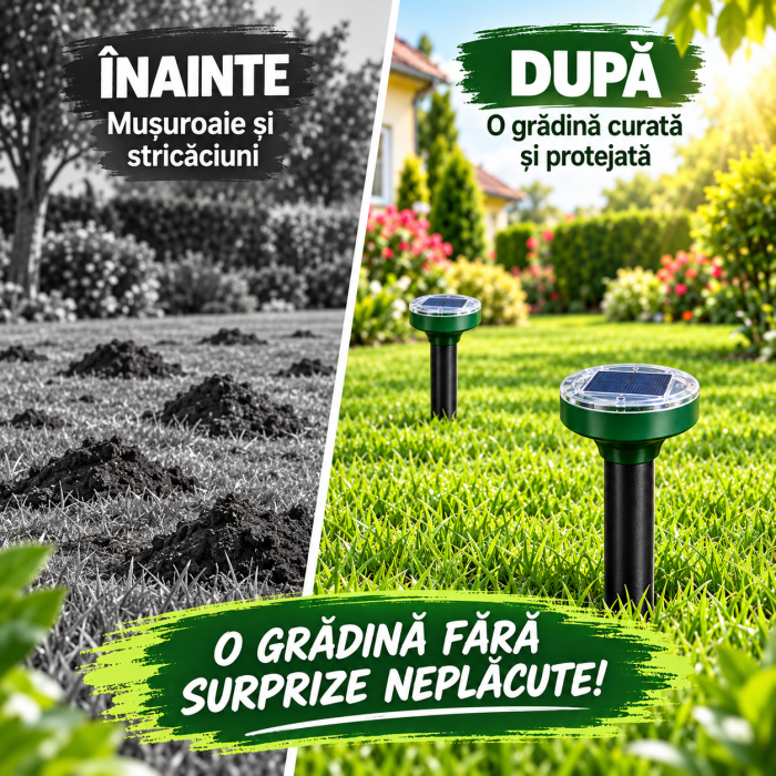 Set aparate solare anti-cârtițe și rozătoare, cu ultra sunete și vibrații – 4, 8 sau 16 bucăți [4]