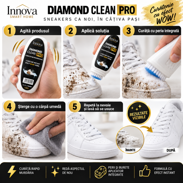 Set 1+1 Innova Diamond Clean Pro cu două recipiente pentru curățarea încălțămintei și ambalaj de prezentare [4]