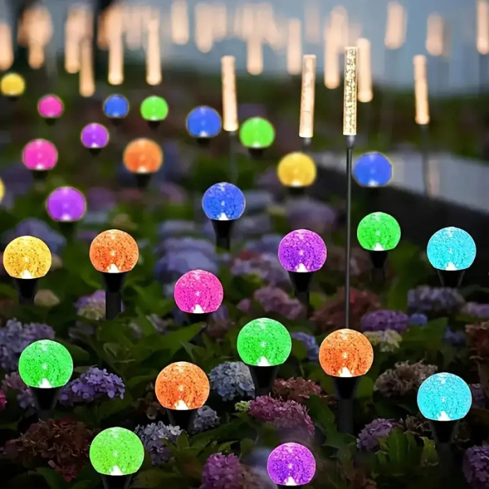 Set 2 Instalații Solare de Grădină cu 20 Globuri LED 3m, Lumină Caldă sau Multicoloră [2]