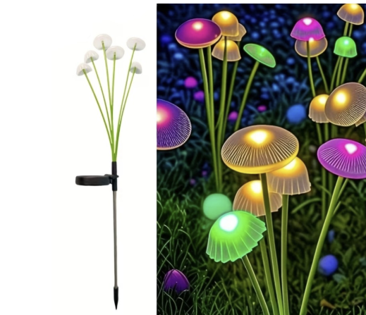 Set 2 Lampi Solare Decorative Jellyfish Multicolor, 6 LED-uri, Efect Meduza, Aprindere Automata [21]