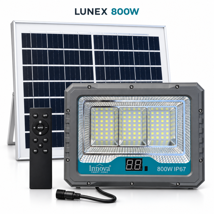 Kit proiector solar Innova Lunex 800W cu panou separat, telecomandă și cablu de conectare [7]