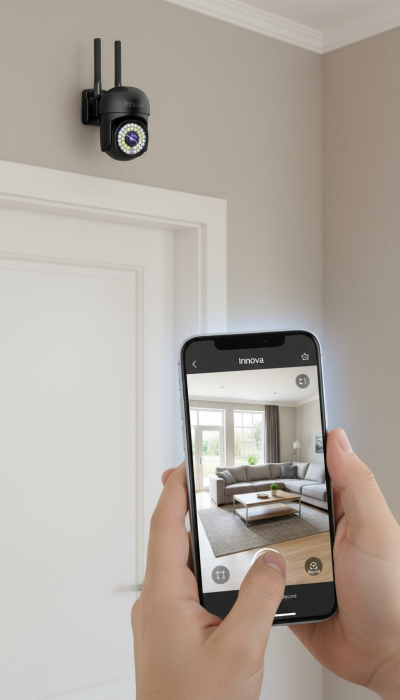 Cameră de Supraveghere Innova WIFI, 36 LED-uri, HD, Viziune Nocturnă cu Infraroșu și Protecție IP66 + Card Cadou [4]