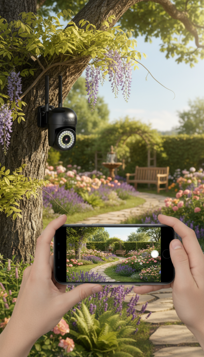 Cameră de Supraveghere Innova WIFI, 36 LED-uri, HD, Viziune Nocturnă cu Infraroșu și Protecție IP66 + Card Cadou [6]