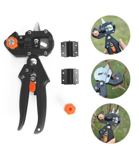 Cleste profesional de altoit cu 3 cutite U V Omega + 1  banda pentru altoit biodegradabila [8]