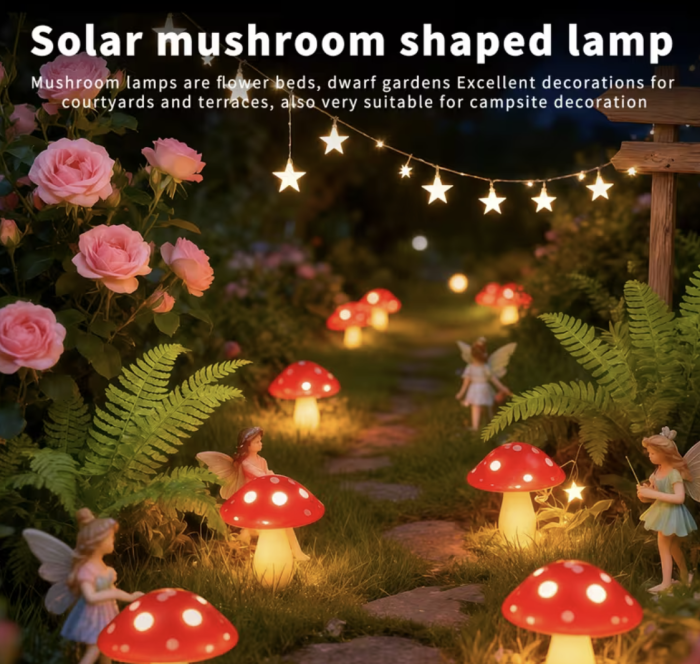 Set 8 Ciupercute Solare Decorative – Iluminare Magica pentru Gradina Ta [2]