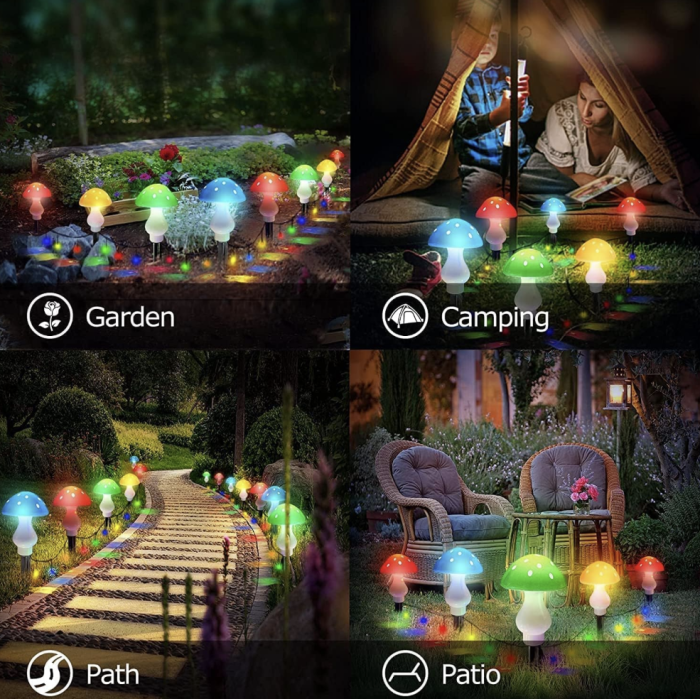 Set 8 Ciupercute Solare Decorative – Iluminare Magica pentru Gradina Ta [3]