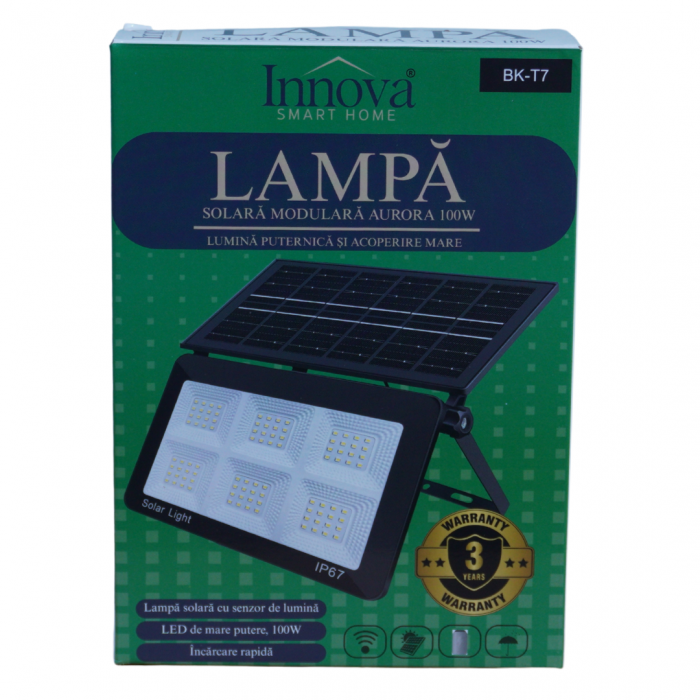 Set 2x Lampa Solara Modulara Innova 100W – IP67, Panou Detasabil [8]