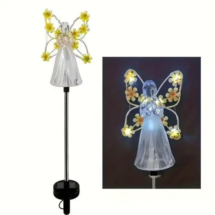 Lămpi Solare Decor Îngeraș cu Flori pentru Grădină – Set 2, 4 sau 8 Bucăți, Lumină Caldă [4]