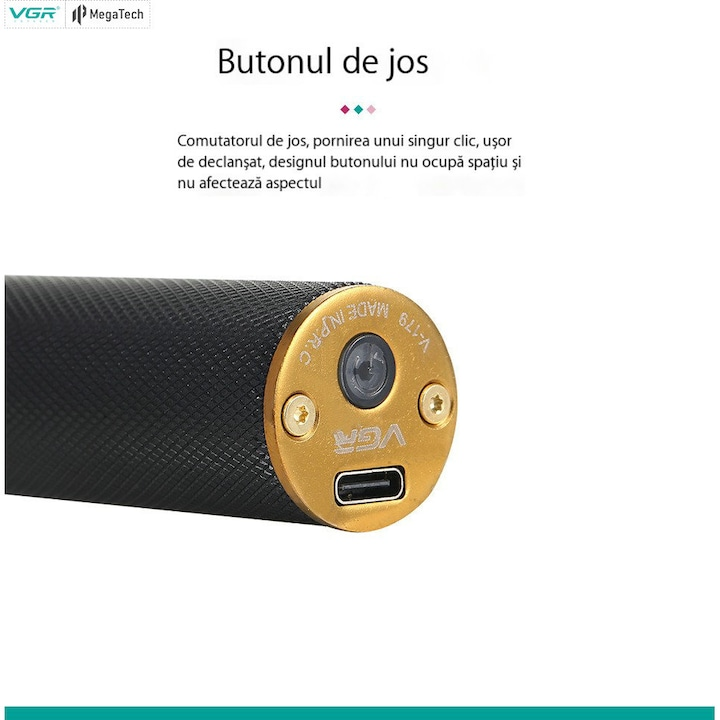 Masina de Tuns si Ras VGR V-179, lame inox, Operare 120 min, 3 Piepteni ajustare lungime [5]