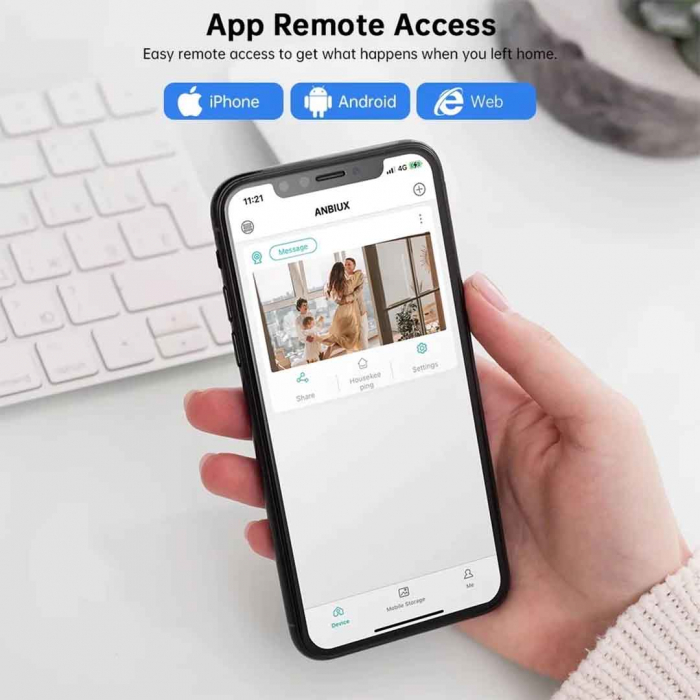 Pachet 4 x Cameră de Supraveghere Jortan WiFi HD cu Infraroșu IP66 , 4 card 32Gb Incluse + Cadou Surpriza [4]