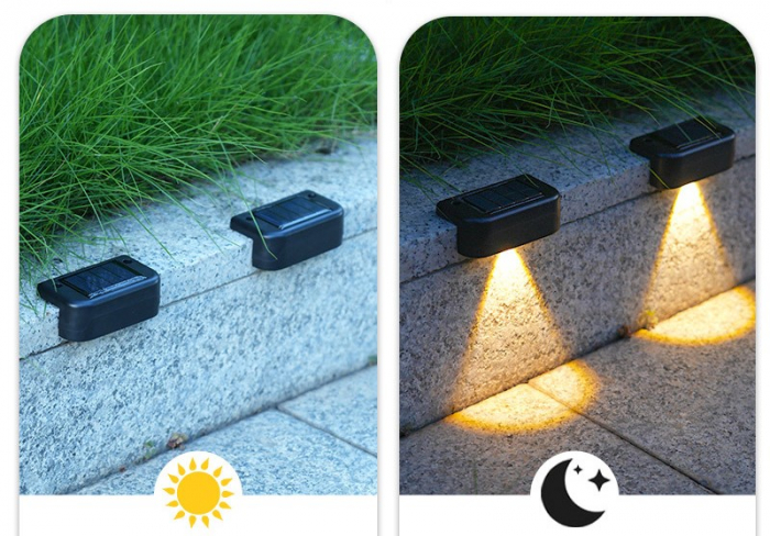 Pachet 4 ,8,16,24 buc  lampi solare pentru trepte , balustrada ,glaf , lumina calda/rece [2]