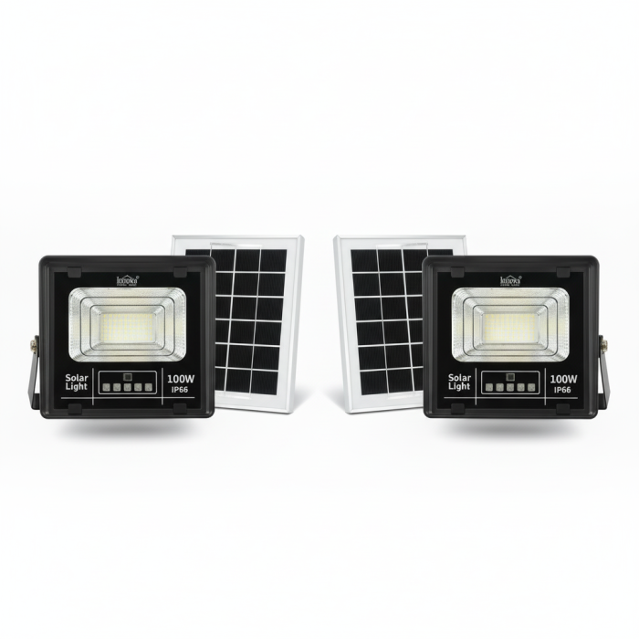 Set 2 X Proiector Solar Innova 100W , IP66 , Indicator Batarie , Telecomanda , 6500k , 3 Ani Garantie [3]