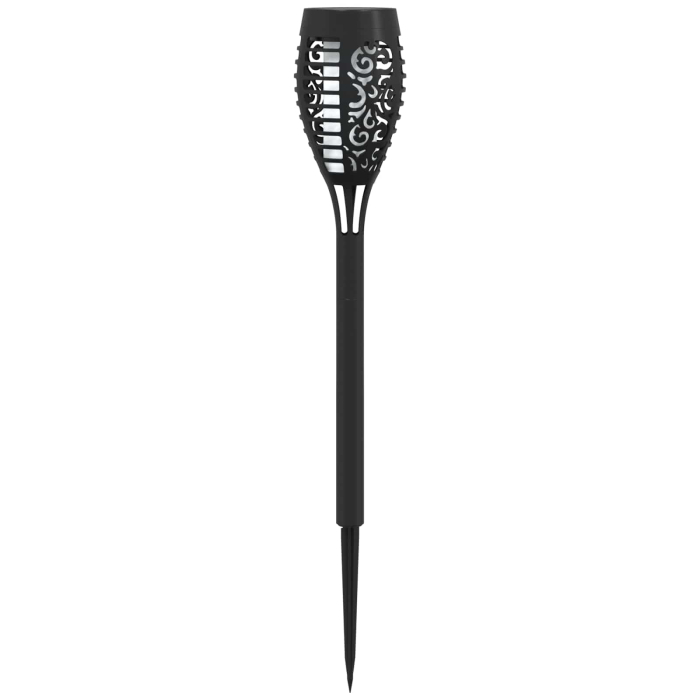 Set 10 Lampi Solare Tip Torta pentru Gradina, Efect Flacara de Foc, 47,5 cm, Negre [11]