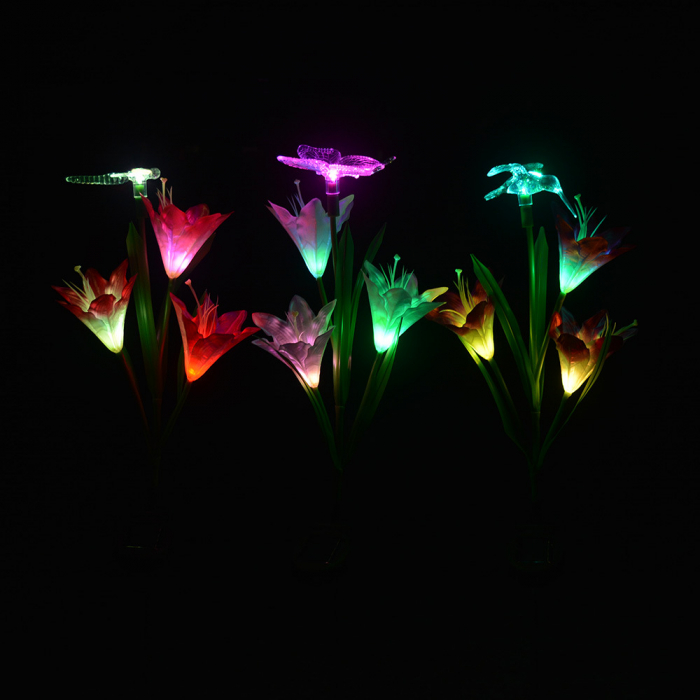 Set 4 Lampi Solare Crini Decorative, 70cm, IP66, LED cu Senzor Lumina [3]