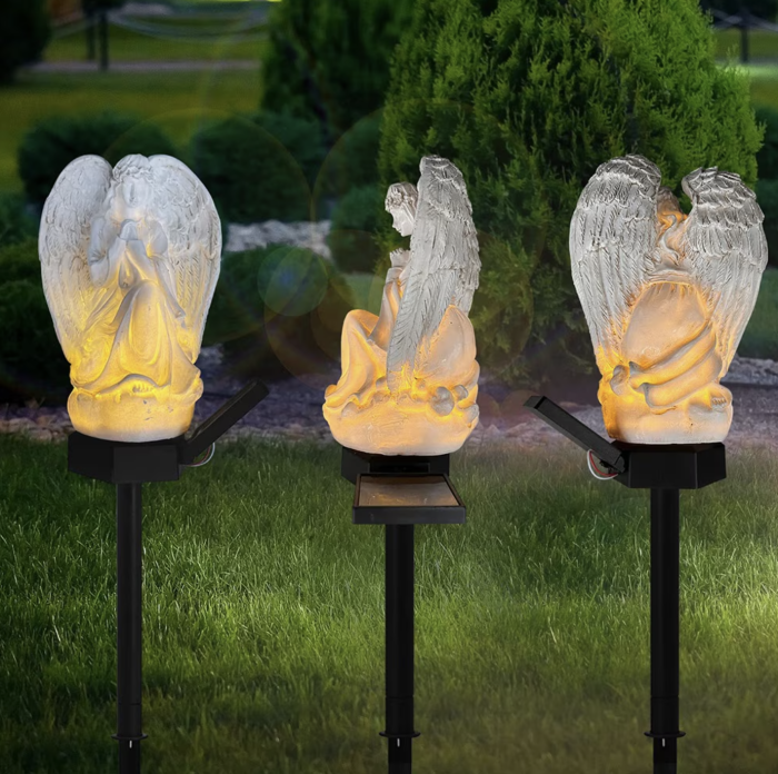 Set 2 Lampi Solare Decorative Inger cu LED, Iluminare Automata, Rezistente la Intemperii, IP44, 45 cm [3]