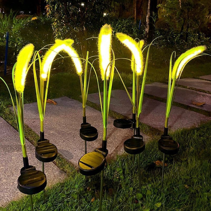 Set 2 lampi solare iarba ornamentala verde 80cm LED lumina calda IP66 [8]