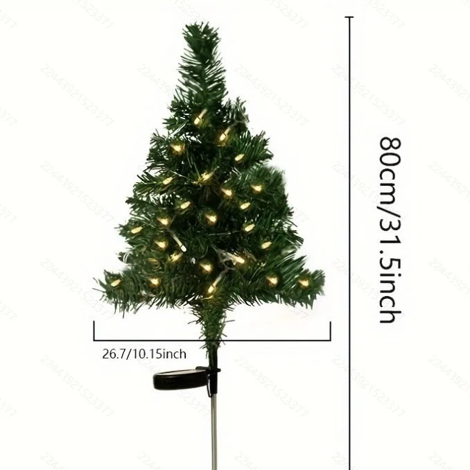 Set 2 x Brad Decorativ Solar cu Lumini LED Multicolore – Functionare Automata Zi/Noapte pentru Decor de Craciun Exterior - Copie [17]