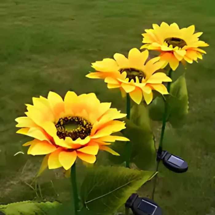 Set 2 Lămpi Solare Floarea Soarelui LED, 70cm, pentru Grădină [5]