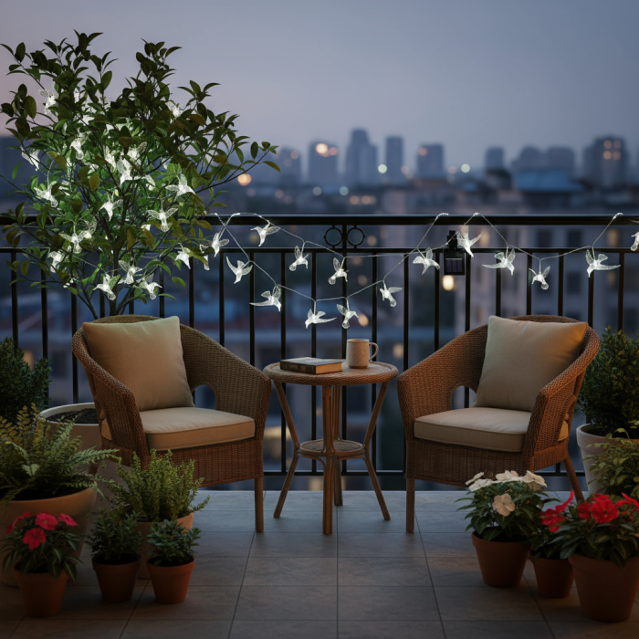 Instalatie Solara LED 20 Pasari Luminoase | Decor Gradina cu Lumina rece [2]