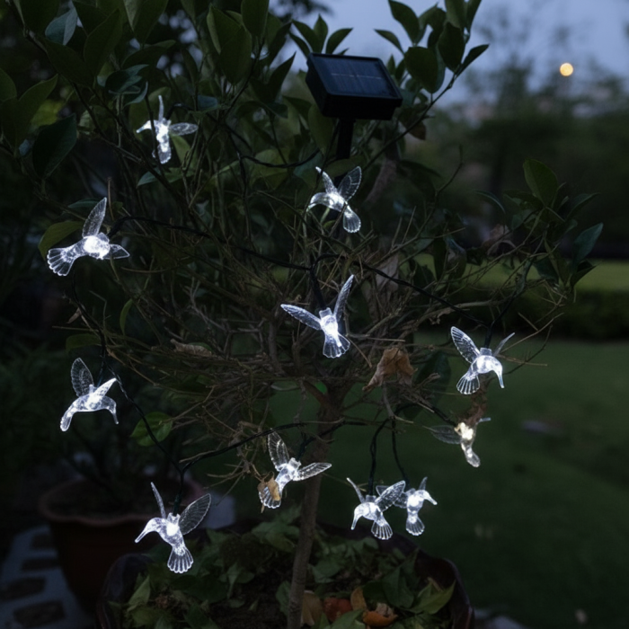 Instalatie Solara LED 20 Pasari Luminoase | Decor Gradina cu Lumina rece [8]