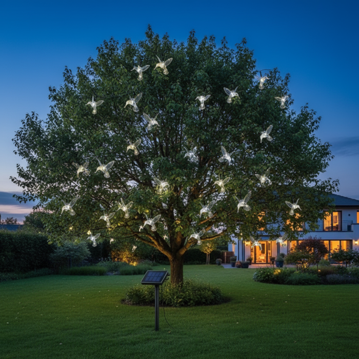 Instalatie Solara LED 20 Pasari Luminoase | Decor Gradina cu Lumina rece [7]