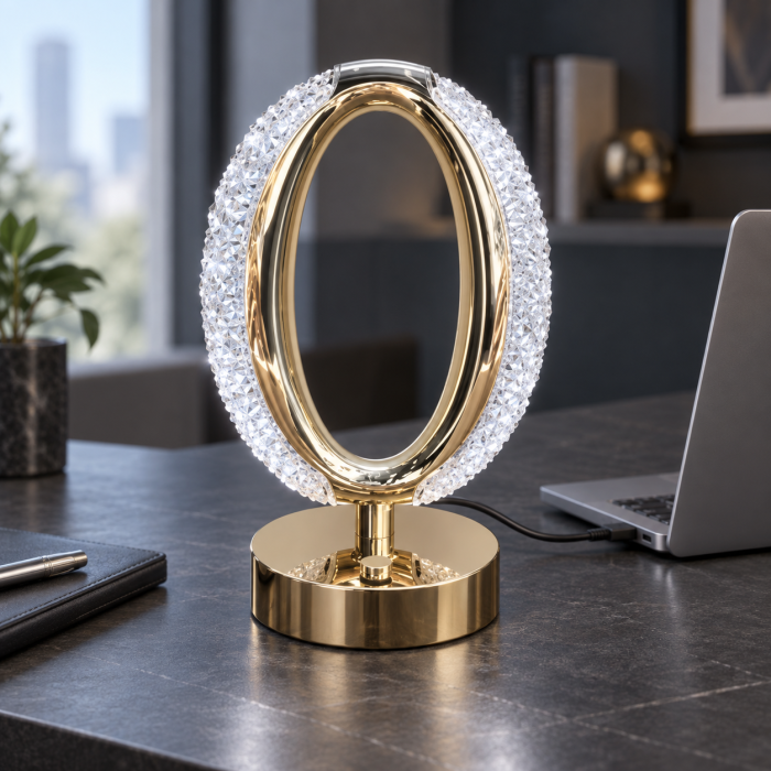 Set 2 x Lampa Diamond Crystal Oval LED – Eleganță rafinată cu 3 temperaturi de culoare Alb Rece, Alb Cald, Neutru și Accente Aurii [3]