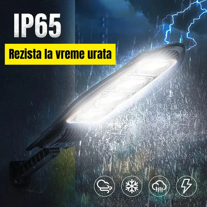 Lampa Stradală cu Încărcare Solară – LED Alb, Senzor Mișcare, IP66 [3]
