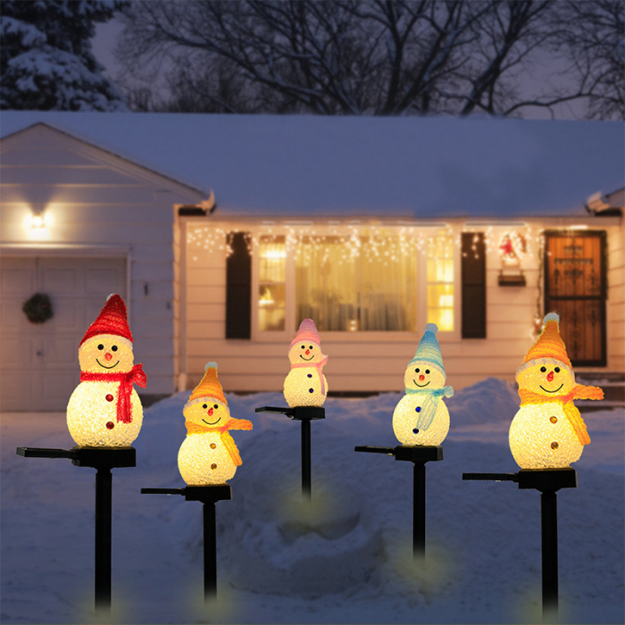 Set 4 Lămpi Solare de Crăciun, Om de Zăpadă - Magia Sărbătorilor în Grădina Ta [5]