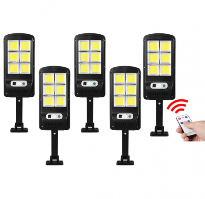 Set 5 Lampi cu Incarcare Solara prin Inductie 160 LED-uri COB, telecomanda + cadou surpriza [1]