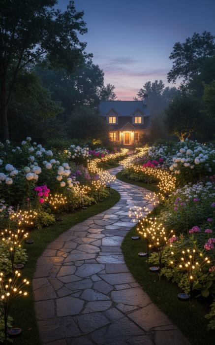 Set de 2 Lămpi Solare de Grădină cu Licurici Multicolor – Eleganță și Magie în Spațiul Exterior [16]