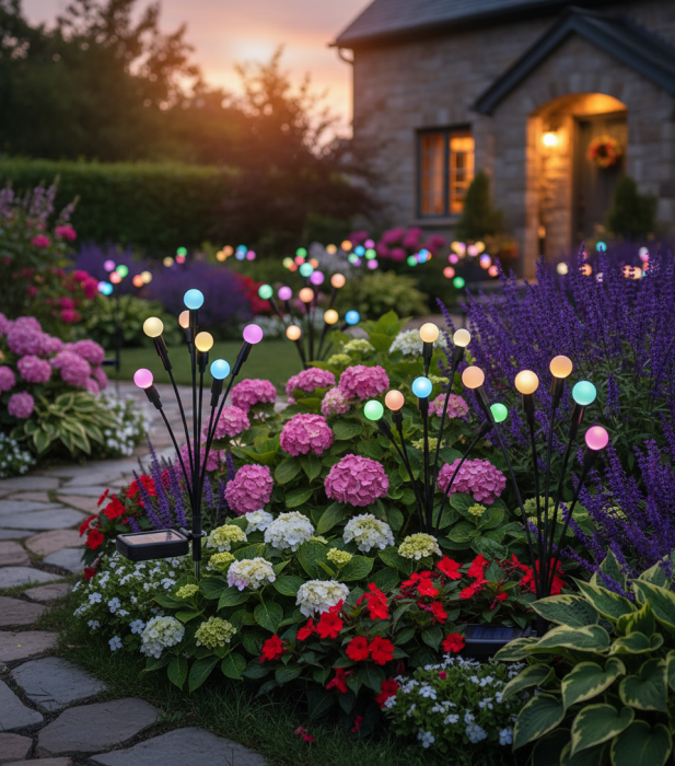 Set de 8 Lămpi Solare de Grădină cu Licurici Multicolor – Eleganță și Magie în Spațiul Exterior [1]